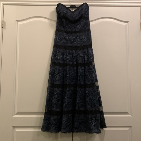 NWT Tadashi Shoji full length strapless lace gown - Picture 1 of 11